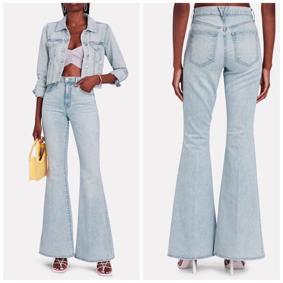 NEW Veronica Beard Sheridan Bell Bottom Jean Sky Wash - Picture 1 of 10